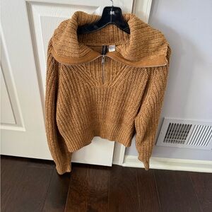 H&M Tan Sweater with Zipper
